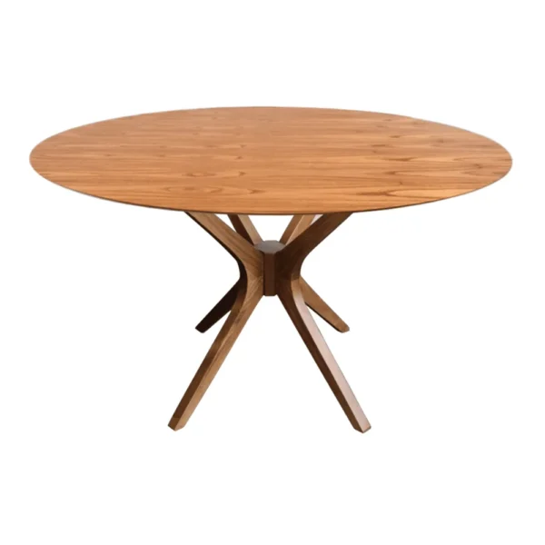 Mesa de Jantar Redonda Gávea Lamina de Madeira Cinamomo 120cm Amêndoa