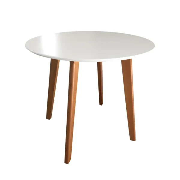 Mesa de Jantar Redonda Square Pé Palito 80 cm Laca Acetinada Branca - Imagem 2