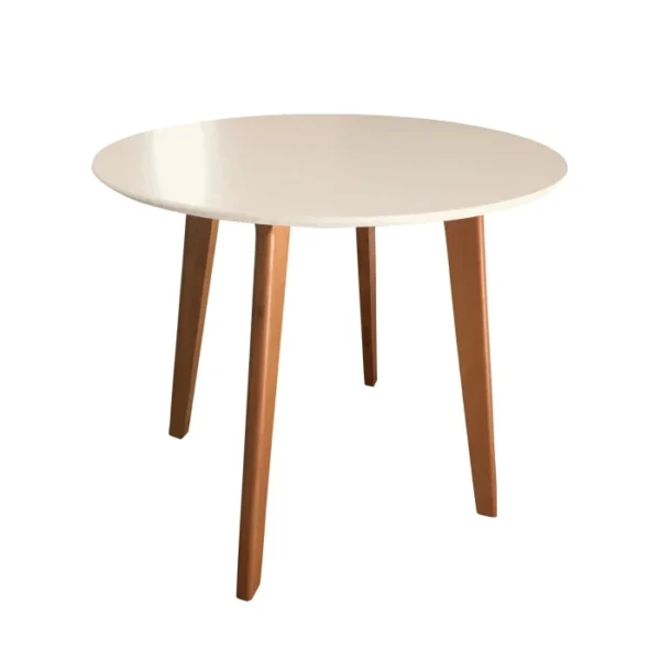 Mesa de Jantar Redonda Square Pé Palito 80 cm Laca Acetinada Off White - Imagem 2