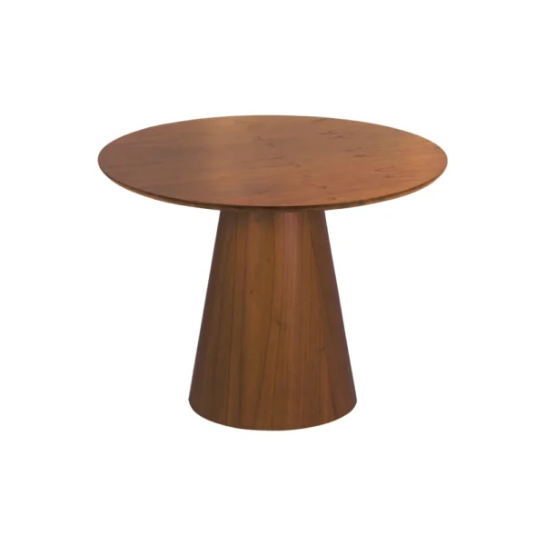 Mesa de Jantar Cone Redonda 80 cm - Lâmina de Madeira Cinamomo Castanho