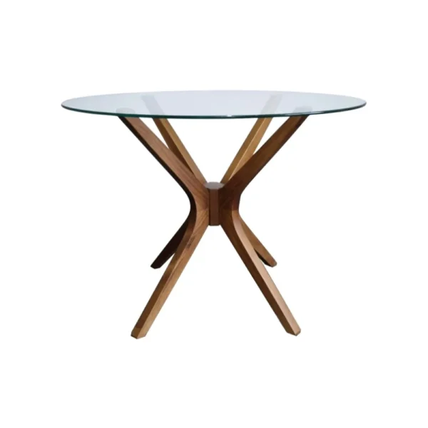 Mesa de Jantar Redonda Gávea com Vidro 100cm Amêndoa - Imagem 3