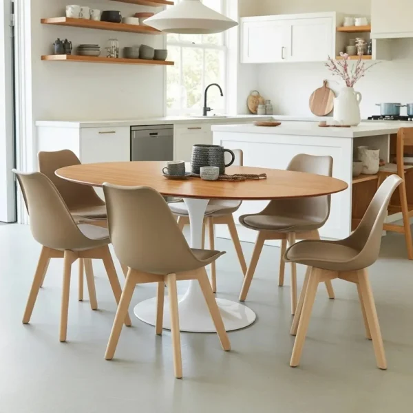 Mesa de Jantar Saarinen Tulipa - Oval - 180x100 cm - Madeira Freijo - Imagem 4