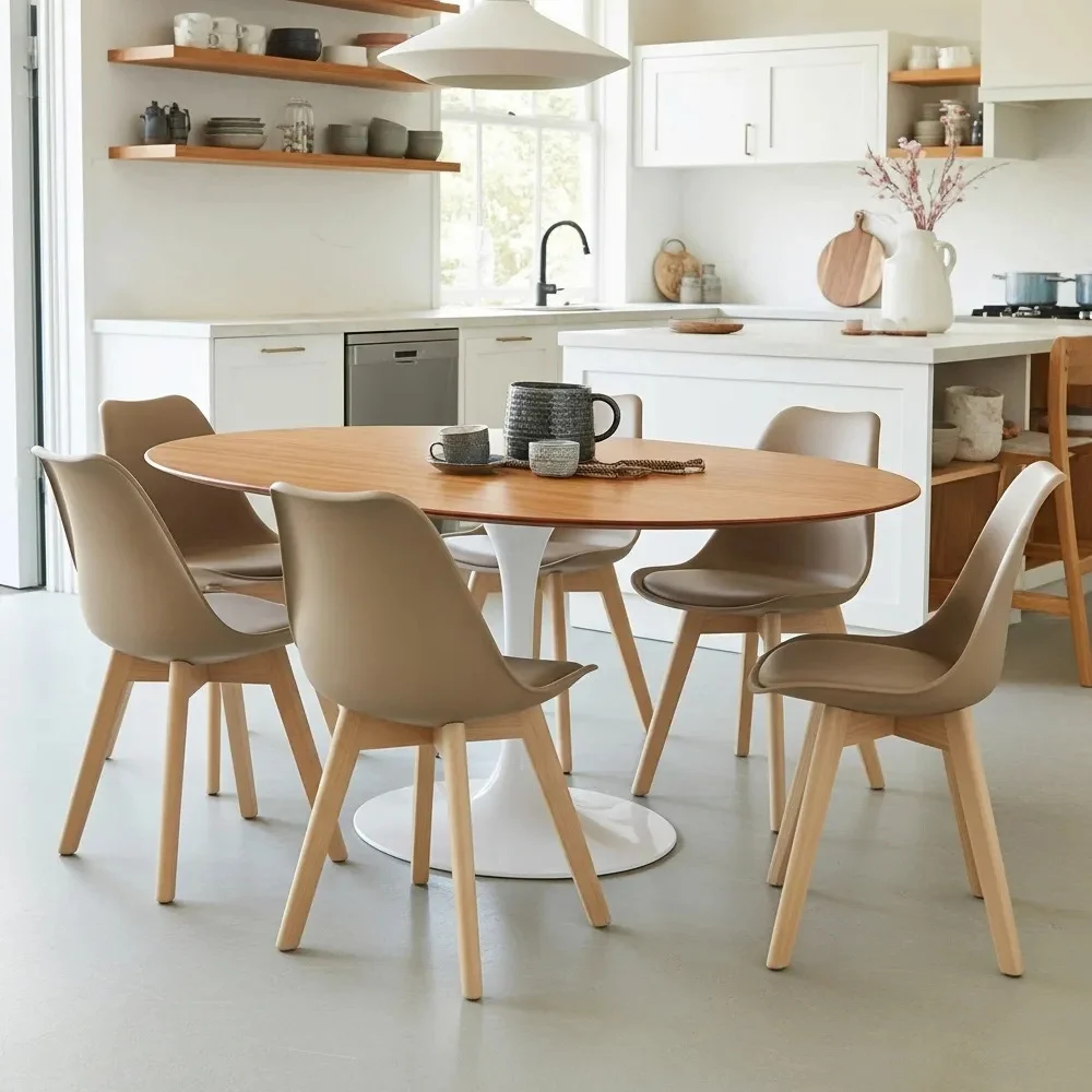 Mesa de Jantar Saarinen Tulipa - Oval - 180x100 cm - Madeira Freijo - Imagem 4