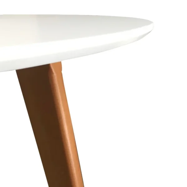 Mesa de Jantar Redonda Square Pé Palito 90 cm Laca Acetinada Branca - Imagem 5