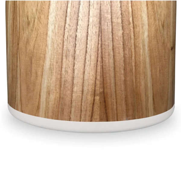Mesa de Jantar Noêmia Redonda 107 cm com Base em Madeira e Tampo Laca Off White com Vidro - Imagem 6