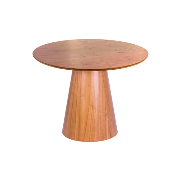 Mesa de Jantar Cone Redonda 80 cm - Lâmina de Madeira Cinamomo