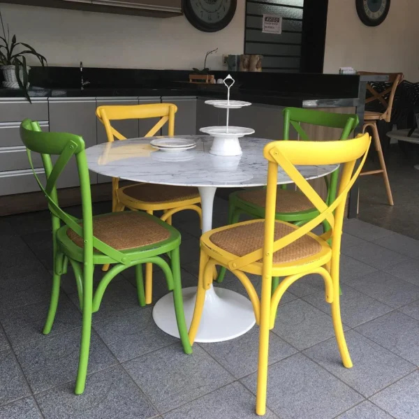 Mesa de Jantar Saarinen Tulipa Redonda - 107 cm - Marmore Carrara - Imagem 2