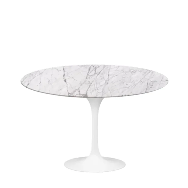 Mesa de Jantar Saarinen Tulipa Redonda - 107 cm - Marmore Carrara