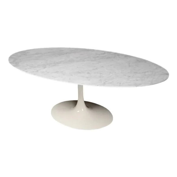 Mesa de Jantar Saarinen Tulipa - Oval - 160x90 cm - Marmore Carrara - Imagem 5