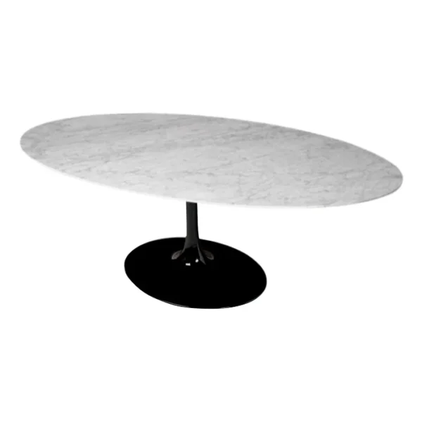 Mesa de Jantar Saarinen Tulipa - Oval - 160x90 cm - Marmore Carrara - Imagem 4