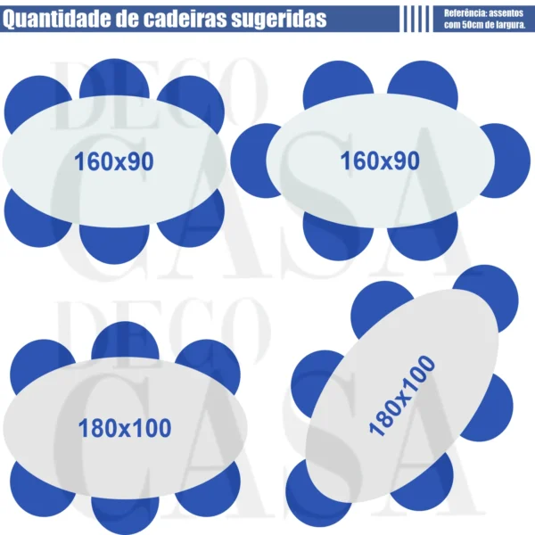 Mesa de Jantar Saarinen Tulipa - Oval - 180x100 cm - Madeira Cinamomo - Imagem 5